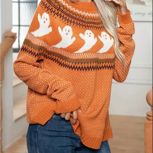 Ghostly Fun Retro Fair Isle Print Sweater - Picture 5 of 16